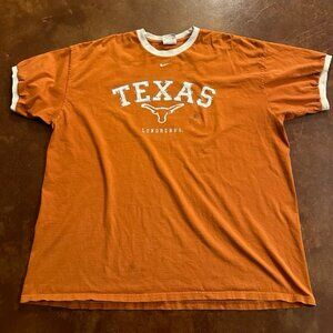 Y2K Texas Longhorns Mens 2XL Nike Center Swoosh University Shirt